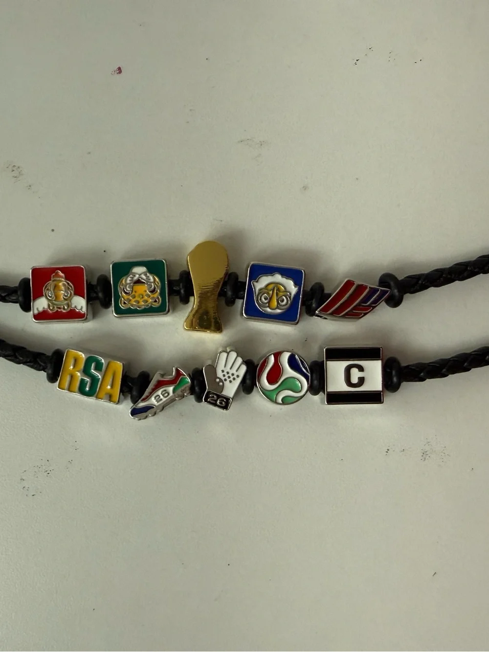 FIFA official Charm Braided Leather Bracelet - Multicolor Enamel Icons - Picture 9 of 14